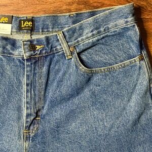 Lee Relaxed Fit Jeans Mens 38x28 Medium Stone Straight Leg 102055551 Denim